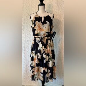 Floral Maxi Dress with Belt